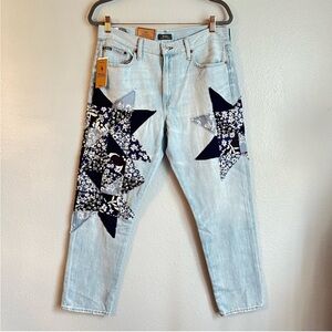 Polo Ralph Lauren The Avery Boyfriend Jeans Star Patchwork Kipton Wash Size 29